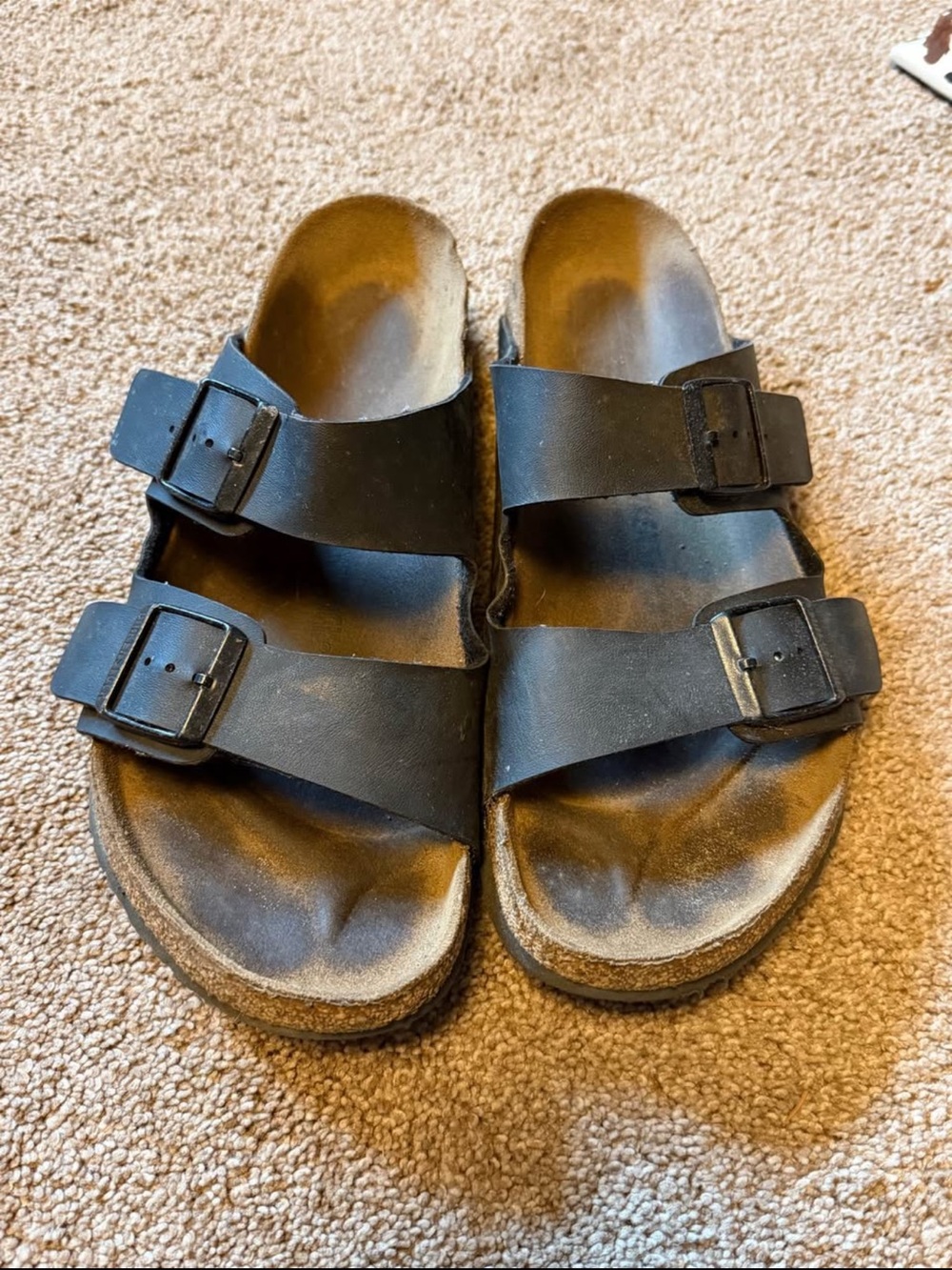 Birkenstock Men's Double-Strap Black Slide Sandals